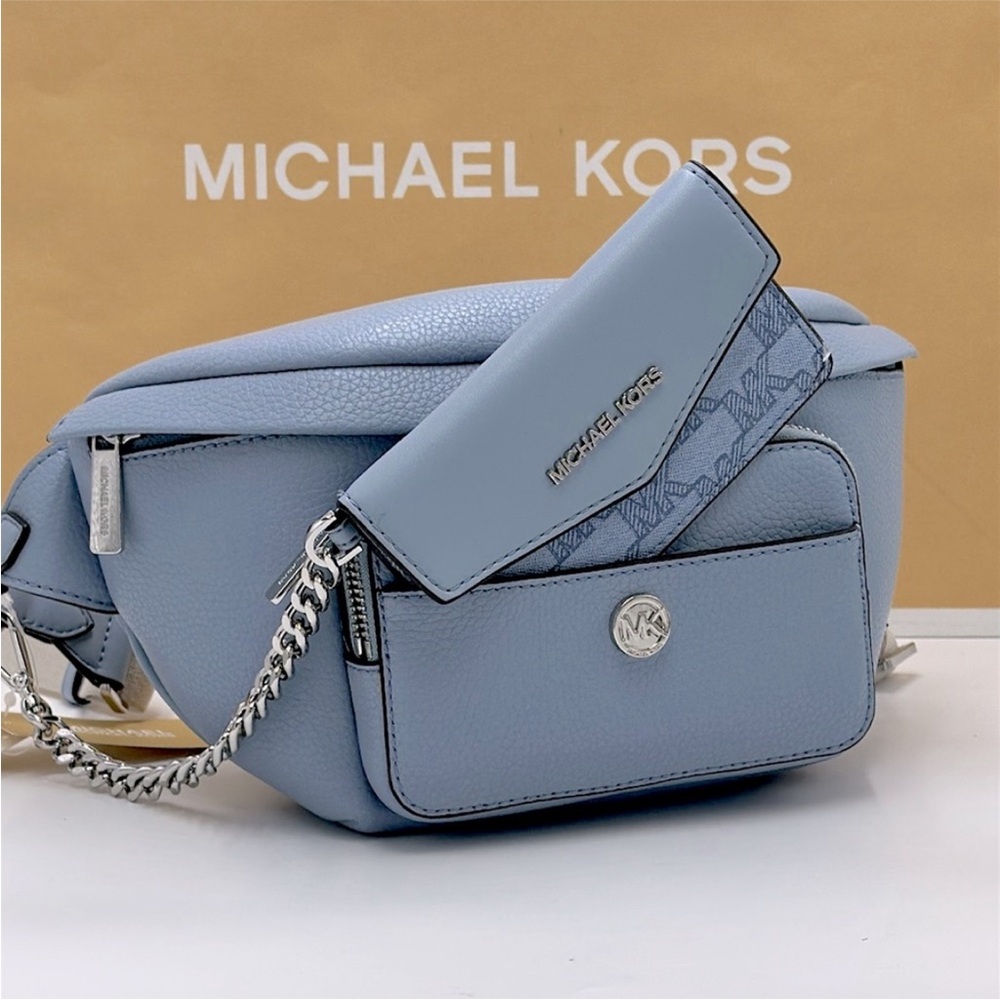 Michael Kors Maisie Large Pebbled Leather 2-in-1 Sling Pack Fanny Belt Waist bag - Picture 3 of 16